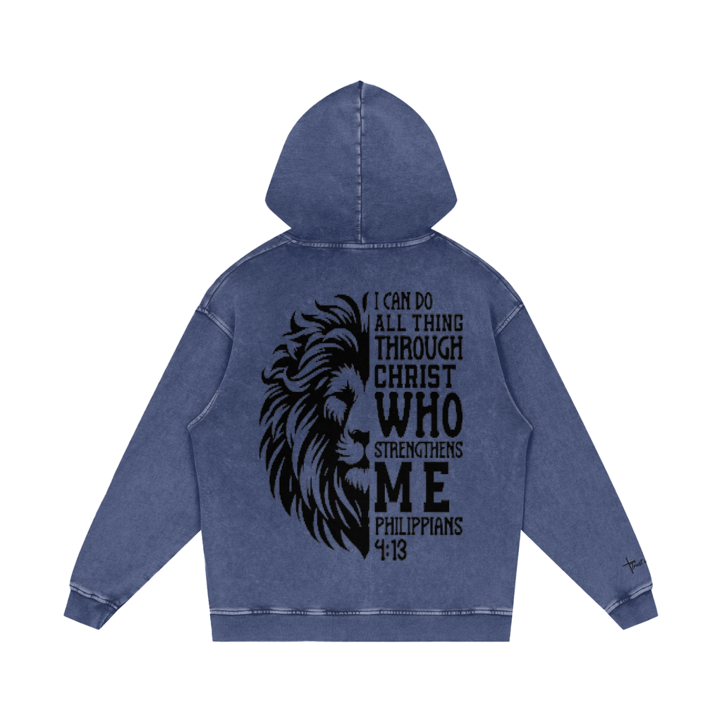 Snow Washed Loose Cotton Hoodie