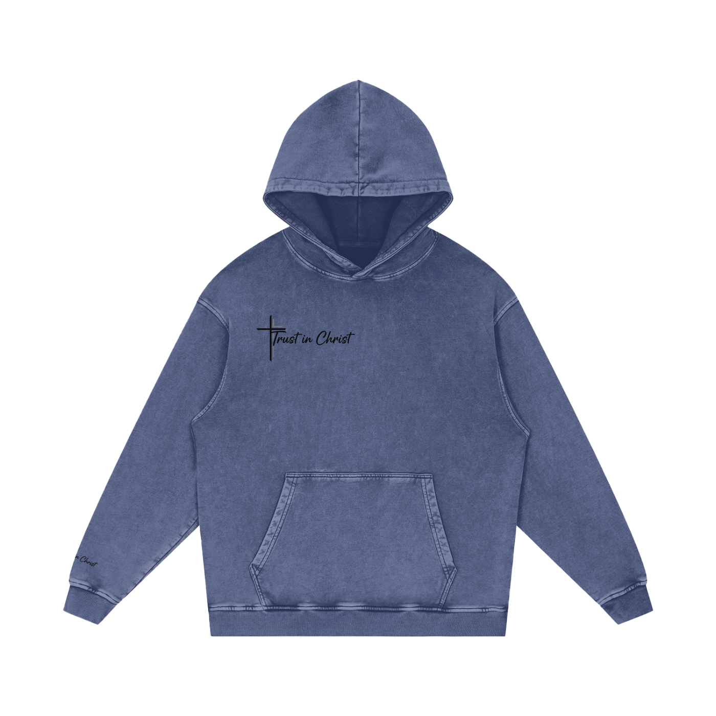 Snow Washed Loose Cotton Hoodie