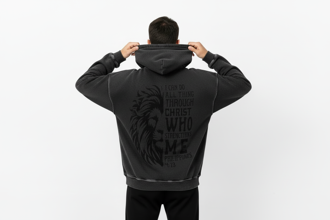 Snow Washed Loose Cotton Hoodie