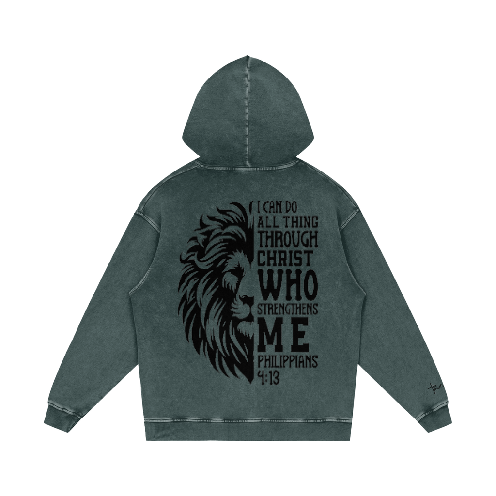 Snow Washed Loose Cotton Hoodie