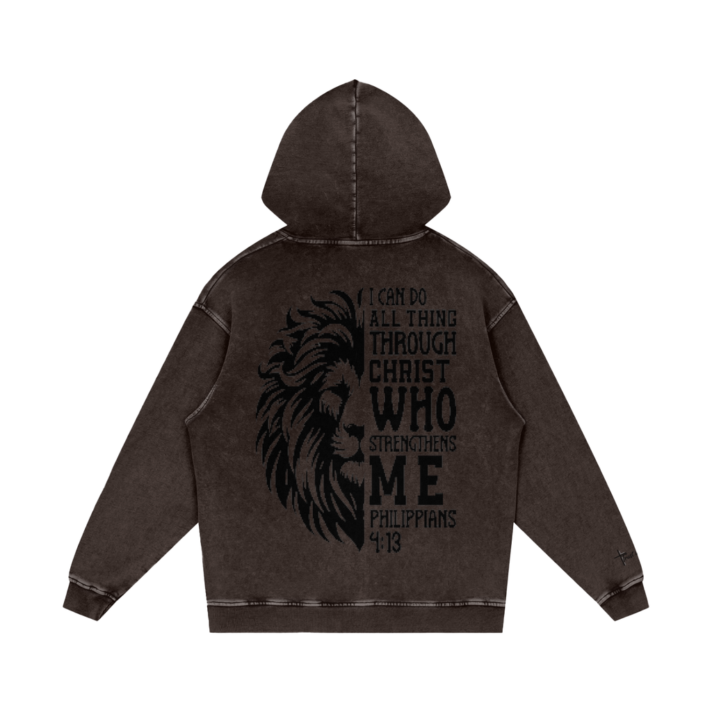 Snow Washed Loose Cotton Hoodie