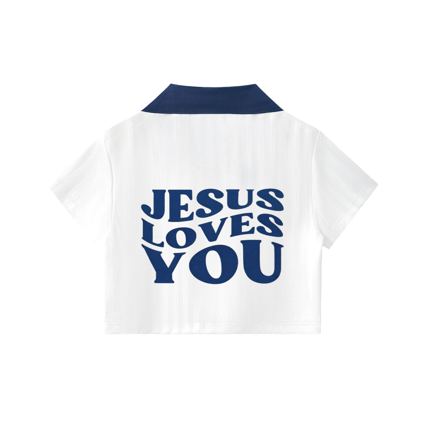 Contrast Collar Striped Cropped Jersey