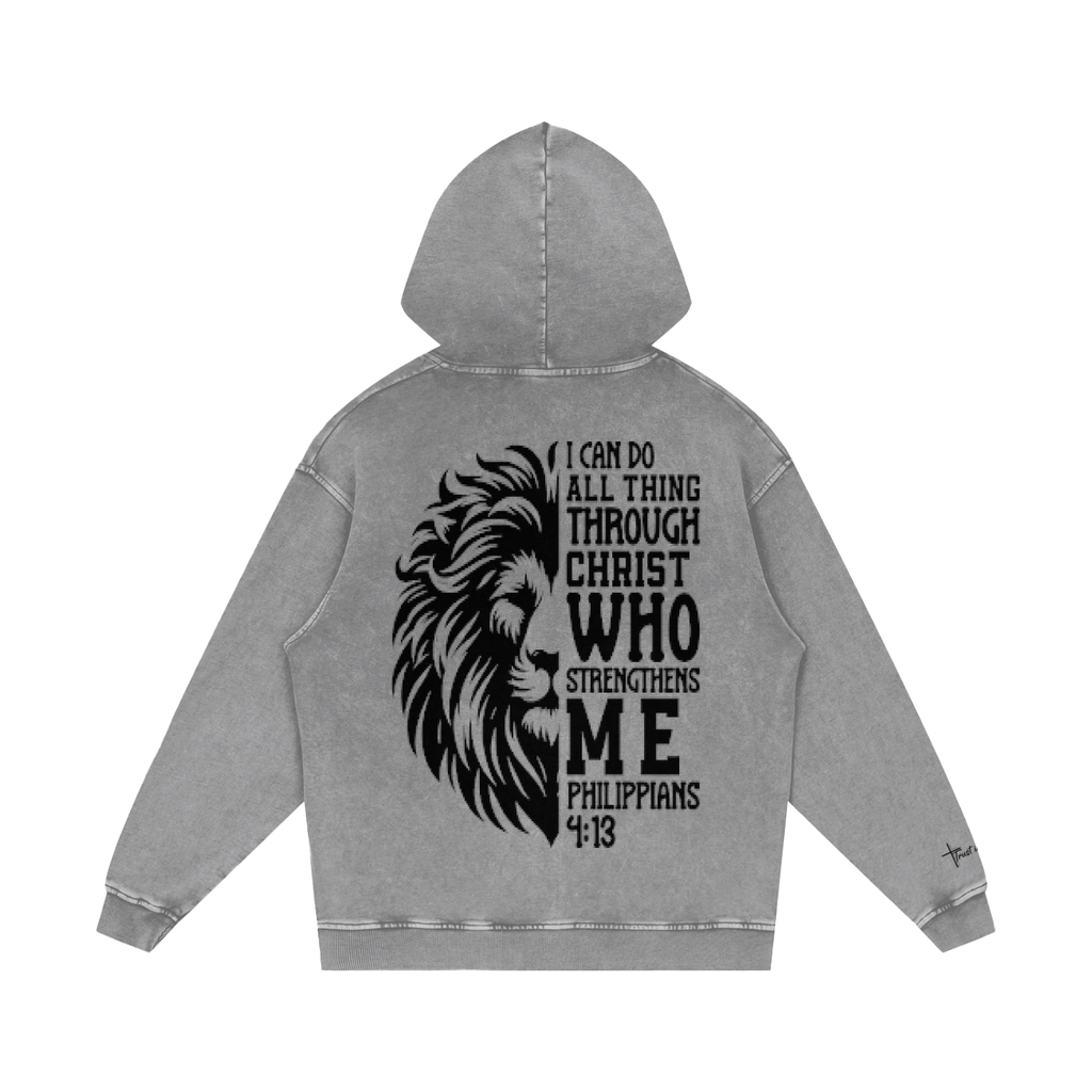 Snow Washed Loose Cotton Hoodie