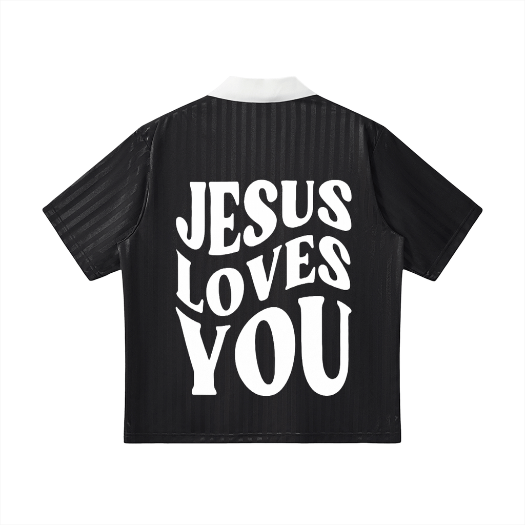 Contrast Collar Striped Soccer Jersey