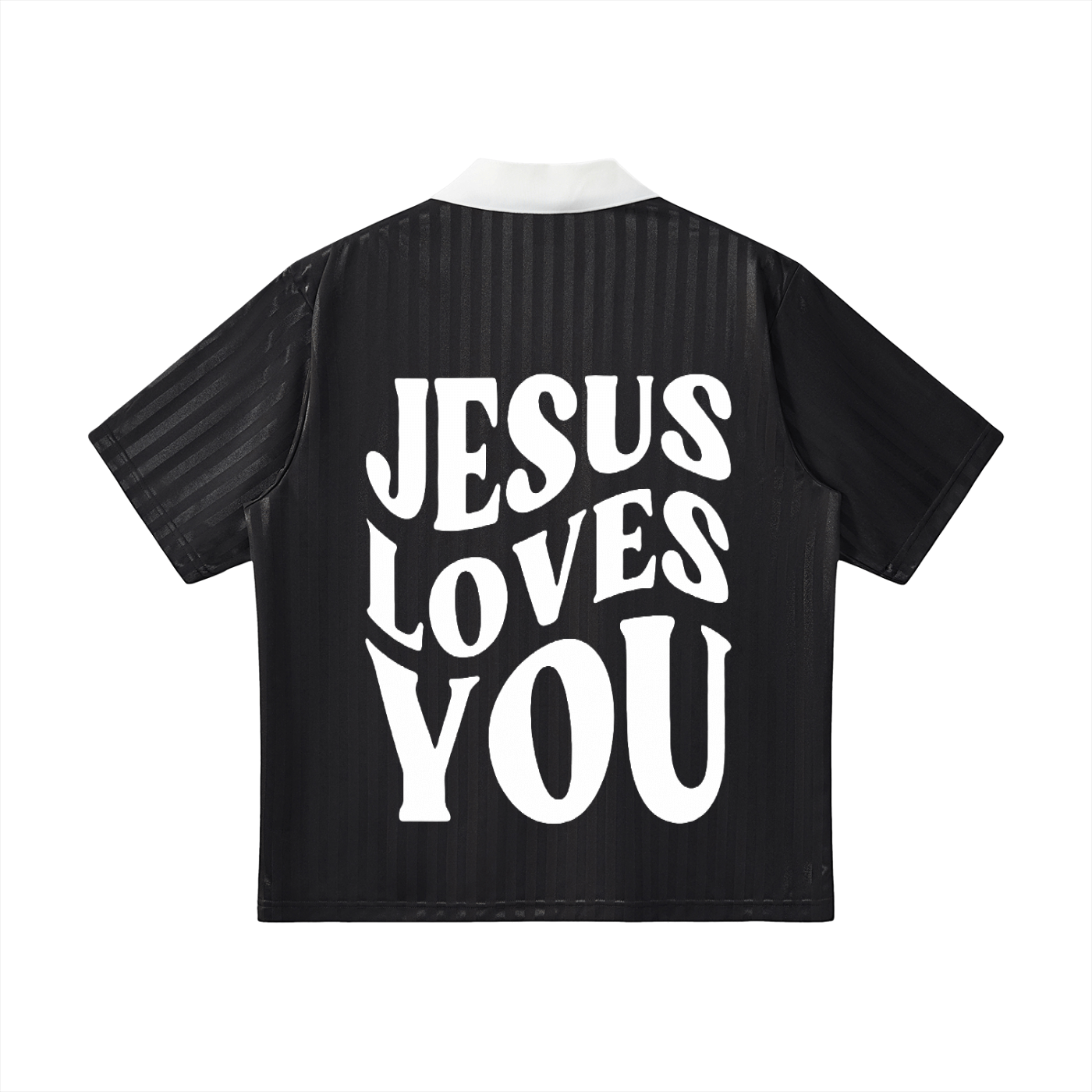 Contrast Collar Striped Soccer Jersey