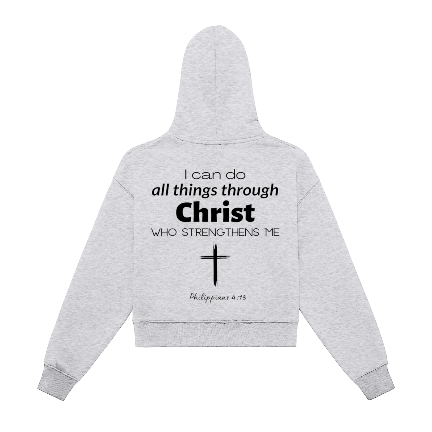 Fleeced Zip-Up Cropped Hoodie