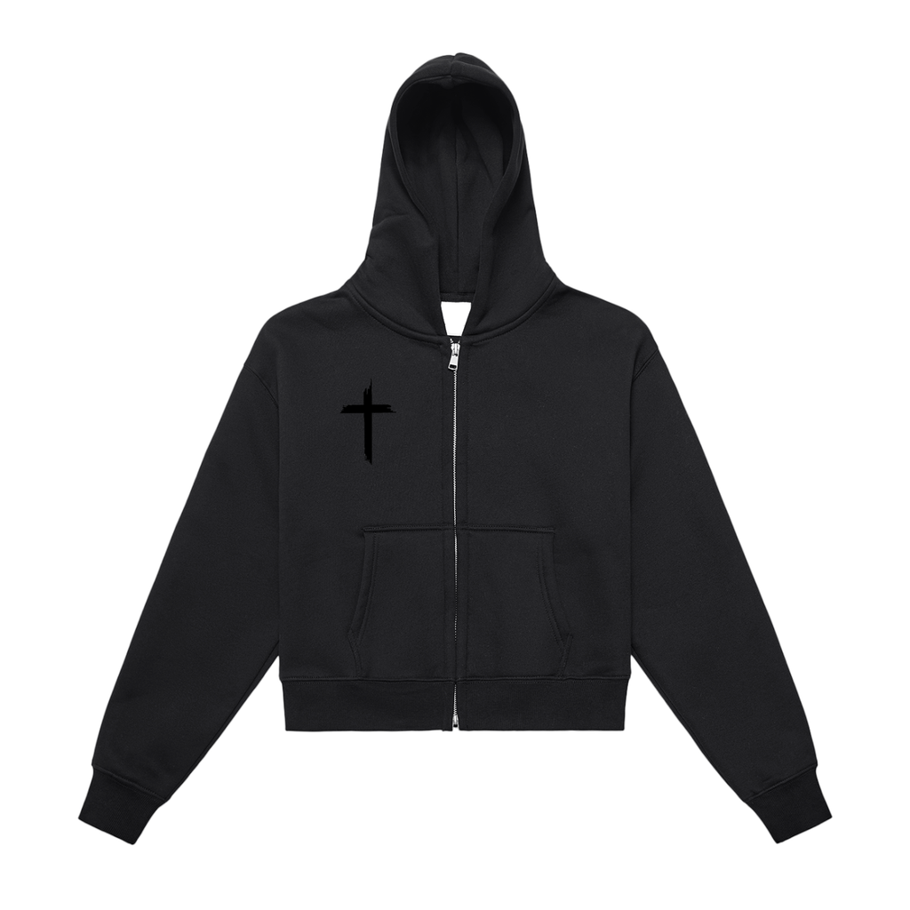 Zip-Up Cropped Hoodie