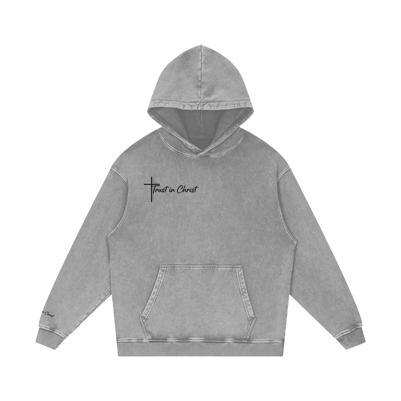 Snow Washed Loose Cotton Hoodie