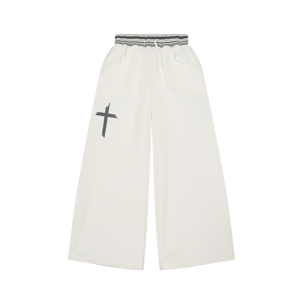 Striped Waist Wide Leg Pants