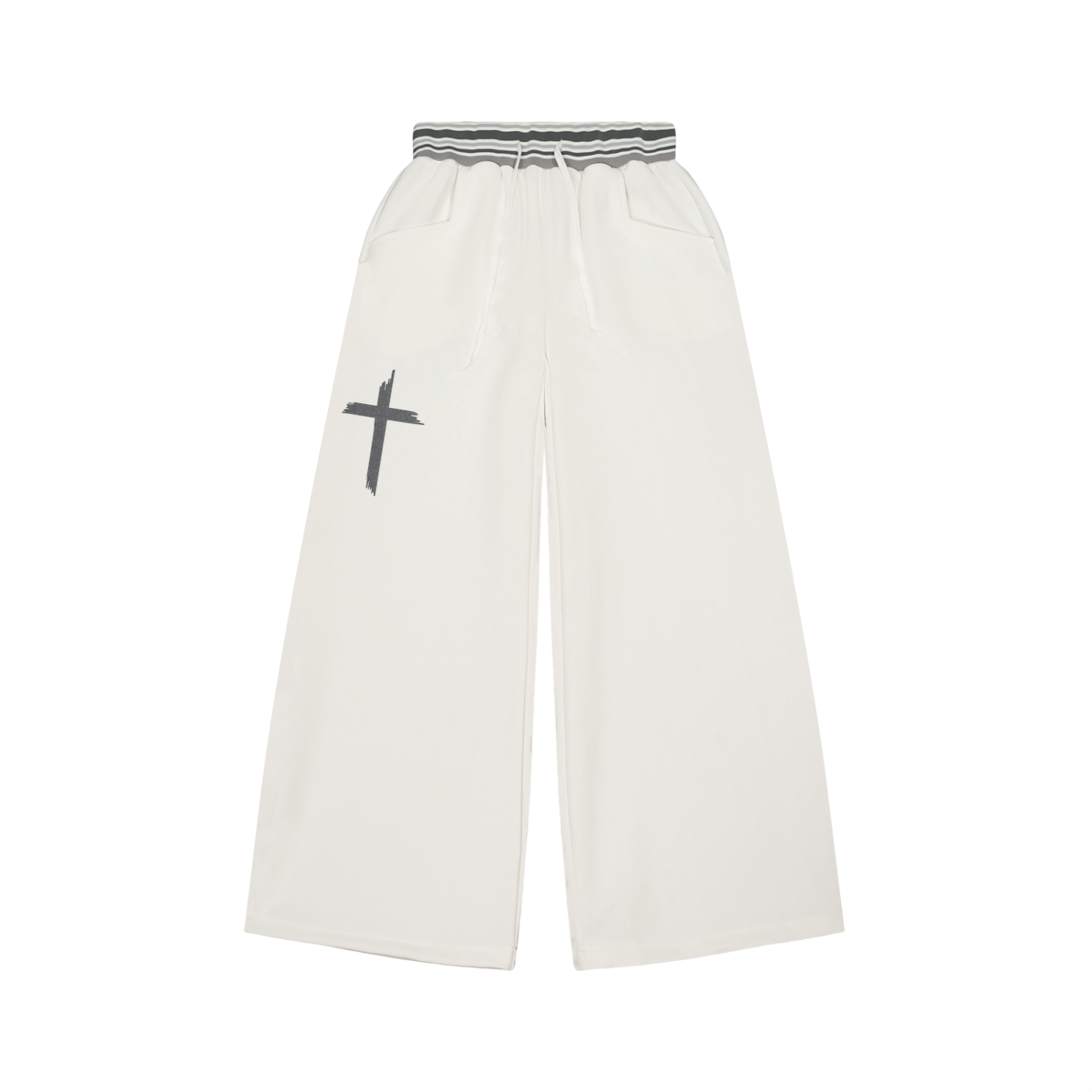 Striped Waist Wide Leg Pants