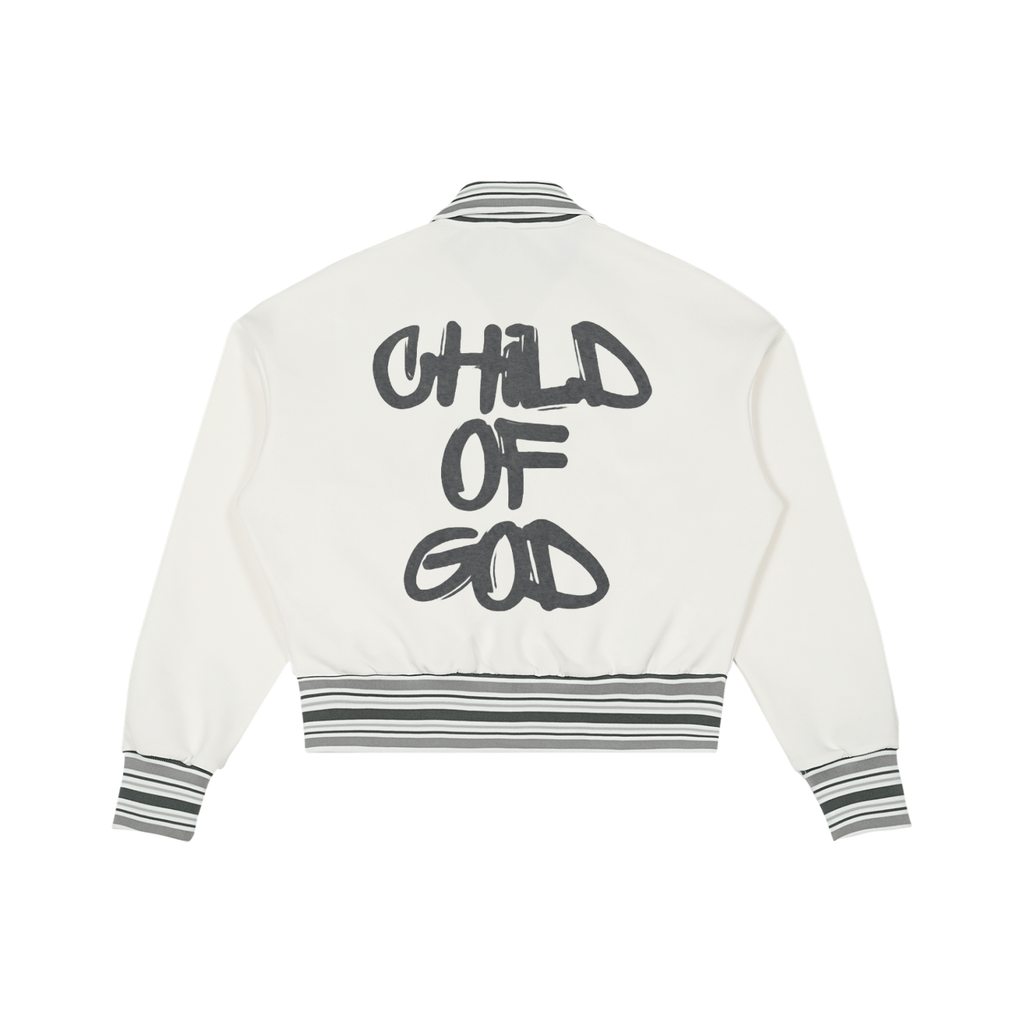 Striped Rib Collar Zip Jacket