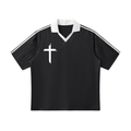 Contrast Collar Striped Soccer Jersey