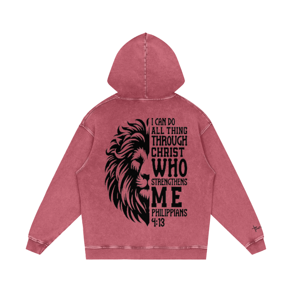 Snow Washed Loose Cotton Hoodie