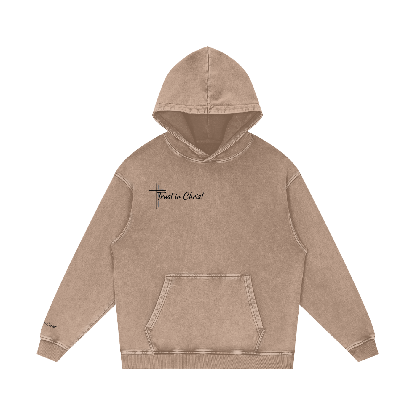 Snow Washed Loose Cotton Hoodie