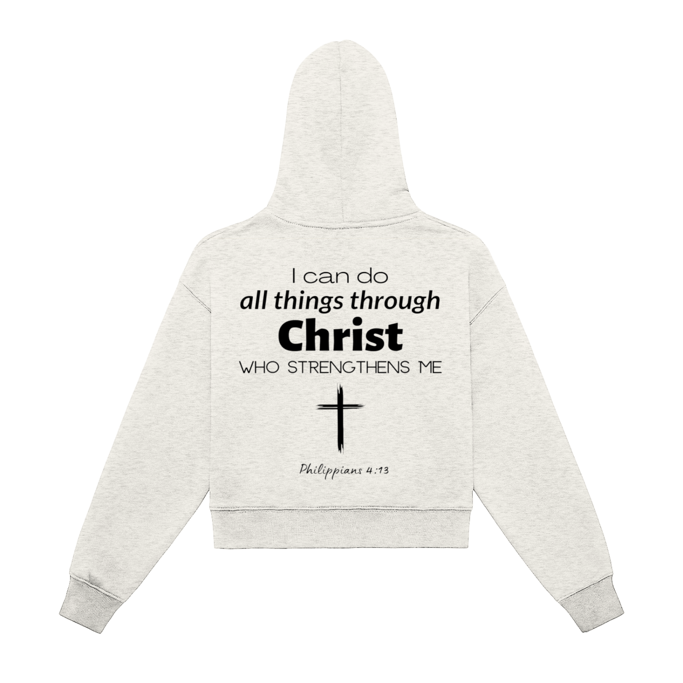 Fleeced Zip-Up Cropped Hoodie