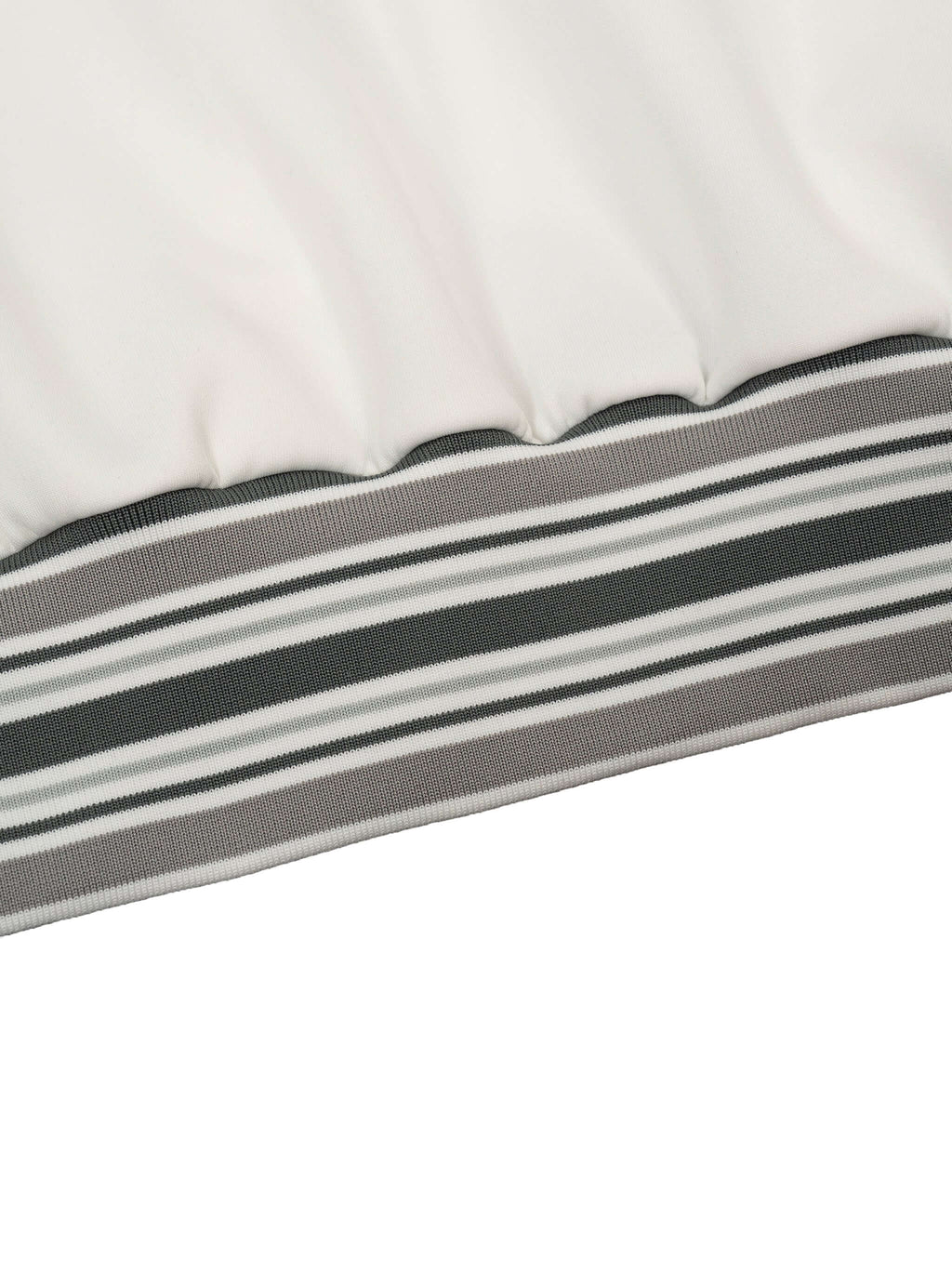 Striped Rib Collar Zip Jacket